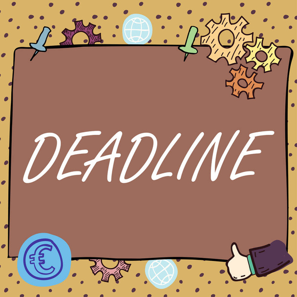 Handschriftliche Signatur Deadline, Geschäftsübersicht Zeitraum, bis zu dem etwas beendet oder vollendet sein muss - Foto, Bild