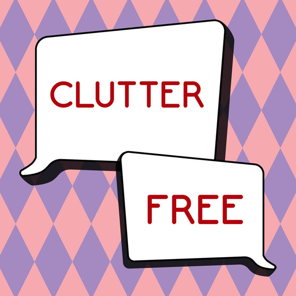 Titulek textu prezentující Clutter Free, Obchodní nápad Dobře organizované a uspořádané Uklízet Všechny věci na správných místech - Fotografie, Obrázek