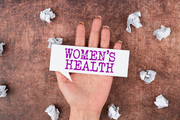 Bildunterschrift: Frauen S Gesundheit, Konzeptfoto Frauen s ist körperliche Gesundheit Folge der Vermeidung von Krankheit - Foto, Bild