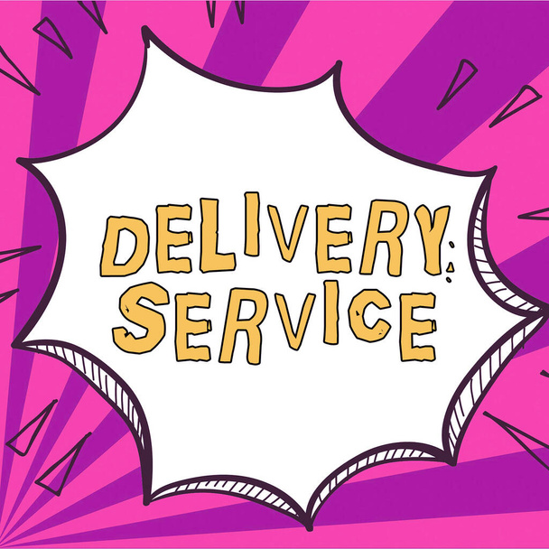 Servicio de entrega de texto a mano, concepto de negocio el acto de proporcionar un servicio de entrega a los clientes - Foto, imagen