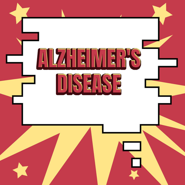Escrita exibindo texto Alzheimers Doença, Visão geral do negócio Deterioração mental avançada que ocorre na velhice - Foto, Imagem