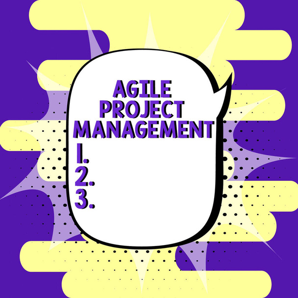 Szöveges megjelenítés Agile Project Management, Word Írt irányítási módszertan a hagyományos modern technológia - Fotó, kép