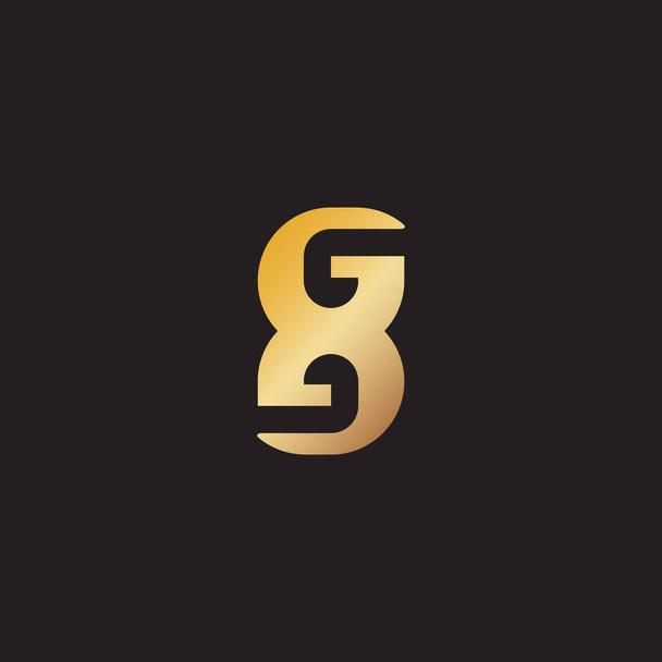 letter g e gouden eenvoudige geometrische logo vector  - Vector, afbeelding