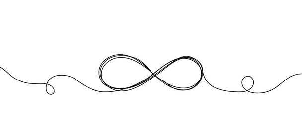Dibujo continuo de una línea de signo infinito. Ilustración vectorial - Vector, imagen