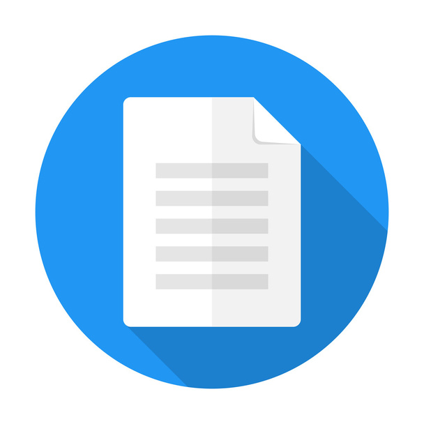 Document flat circle icon with long shadow - Vector, Image