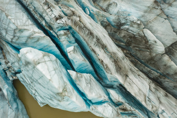 Aerial drone view of glacier formations valley. - Фото, зображення