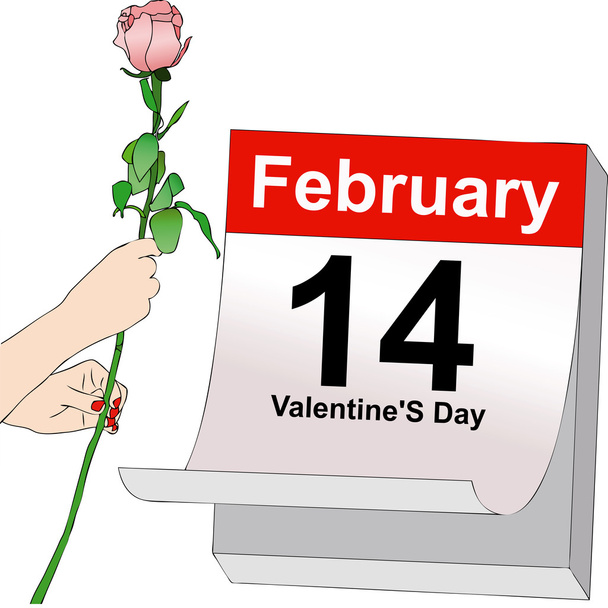 14. Februar, Valentinstag - Vektor, Bild