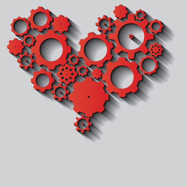 Corazón hecho de engranajes
 - Vector, Imagen