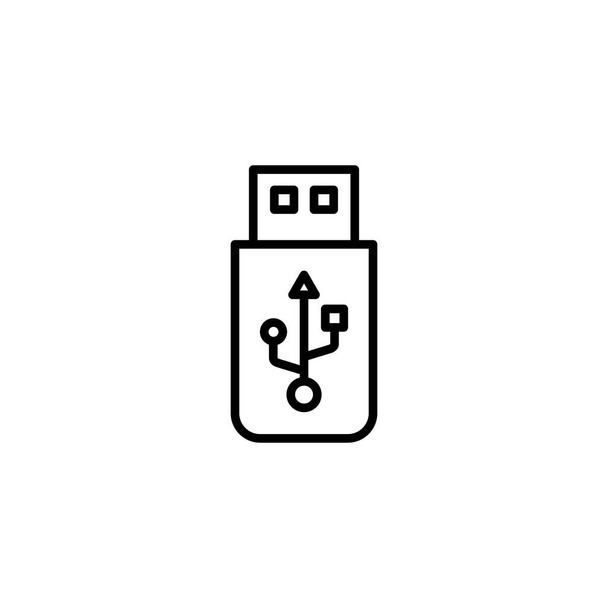 Icono USB. Signo de disco flash y símbolo. señal de unidad flash. - Vector, imagen