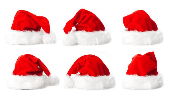 Santas Hat. Costume. Merry christmas greeting card. - Photo, Image