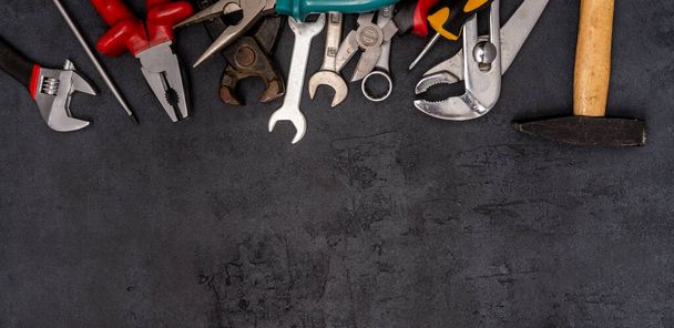 Work tools on the  vintage background - Photo, Image