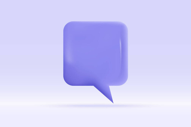 3d speech bubble purple symbol Isolated on light blue background. Realistic social media chat 3d vector rendering illustration. - Vector, Image