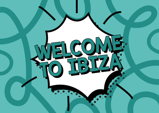İspanya 'nın Balear Adaları' ndan "Ibiza 'ya Hoş Geldiniz" yazısı. - Fotoğraf, Görsel