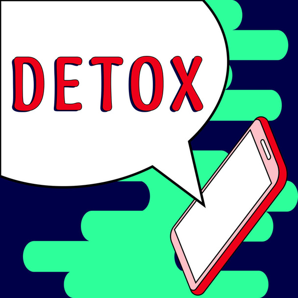 Wyświetlacz koncepcyjny Detox, Słowo Wpisany na moment dla zdrowia odżywiania Leczenie uzależnienia oczyścić - Zdjęcie, obraz