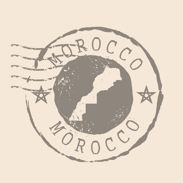 Postzegel van Marokko. Kaart Silhouet rubber Seal. Ontwerp Retro Reizen. Zegel van Kaart Marokko grunge voor uw ontwerp. EPS10 - Vector, afbeelding