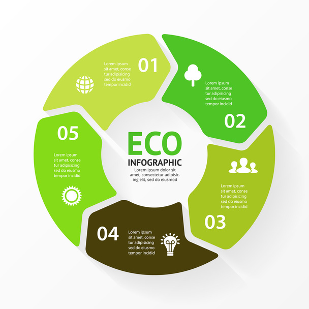 Vector πράσινο κύκλο βέλη eco infographic. - Διάνυσμα, εικόνα