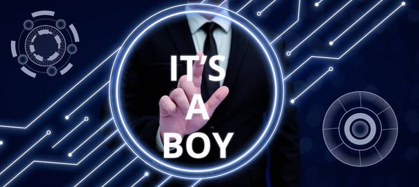 Концептуальний підпис It S A Boy, концептуальне фото Очікування чоловічого малюка милих синіх кольорів багато автомобільних іграшок
 - Фото, зображення