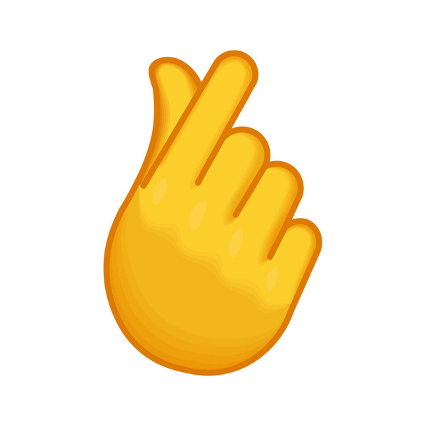 Csettintő ujjak Nagy méretű sárga emoji kéz - Vektor, kép
