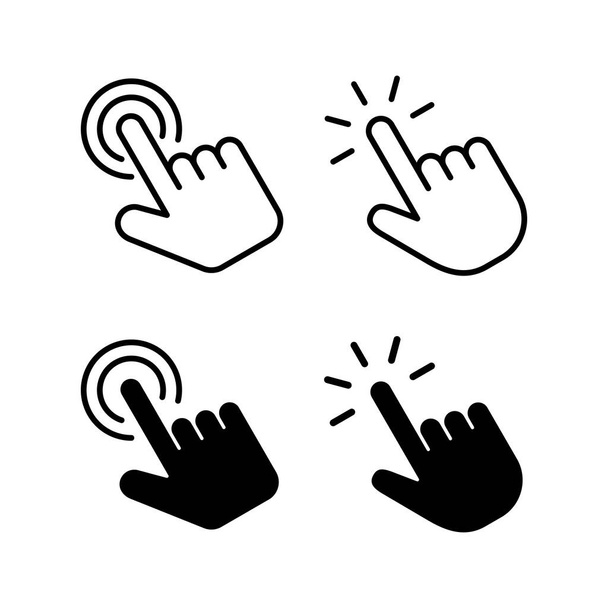 Hand click icon vector for web and mobile app. pointer sign and symbol. hand cursor icon - Vektor, Bild