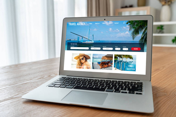 Online travel agency website for modish search and travel planning offers deal and package for flight , hotel and tour booking - Photo, Image