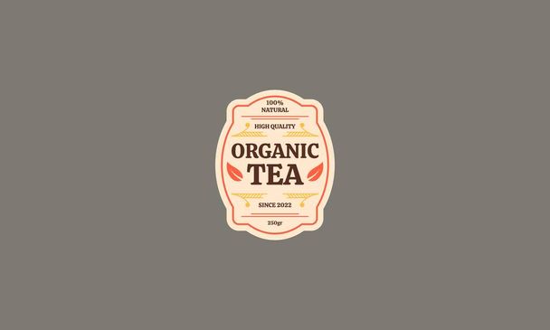 label of organic tea template vector illustration design - Vector, afbeelding