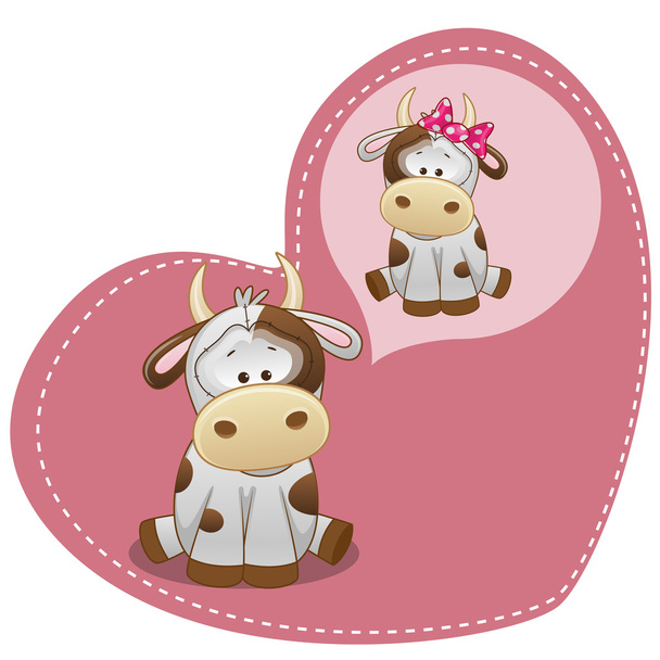 Dreaming Cow card - Vektor, obrázek