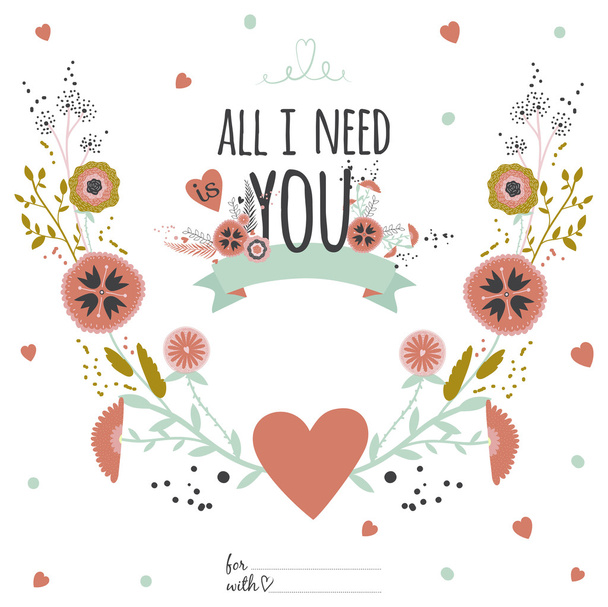 Love card for Valentine's Day - Vetor, Imagem