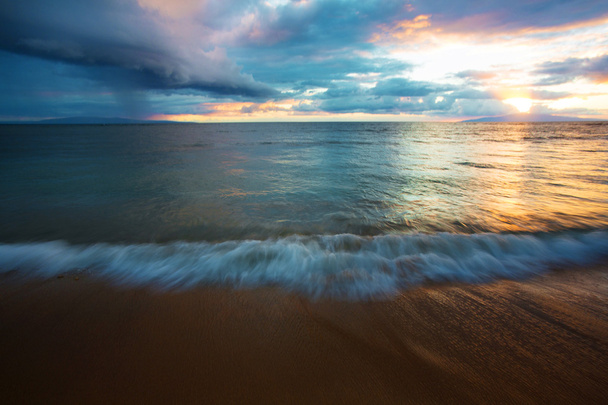 Beach Water in Motion at Sunset - Photo, image