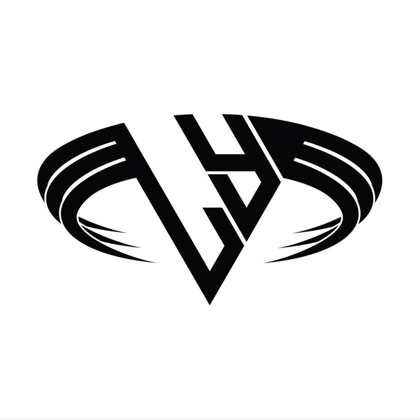 LY λογότυπο γράμμα μονόγραμμα με τρίγωνο σχήμα φέτα πρότυπο σχεδιασμού - Φωτογραφία, εικόνα