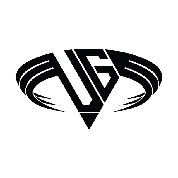 VG Logo lettera monogramma con modello di design a forma di fetta triangolo - Foto, immagini