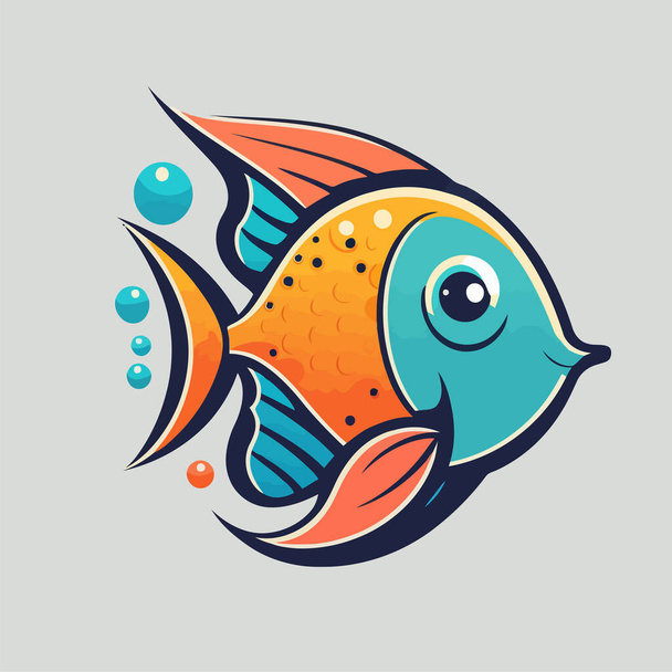 ilustrace roztomilé legrační ryby v kresleném stylu. plochá vektorová grafika mořského zvířete pro ikonu loga nebo maskota - Vektor, obrázek