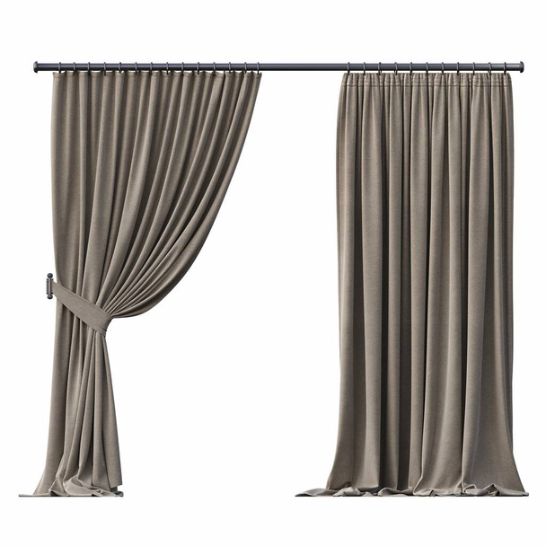 curtains isolated on a white background, 3d illustration - Photo, Image