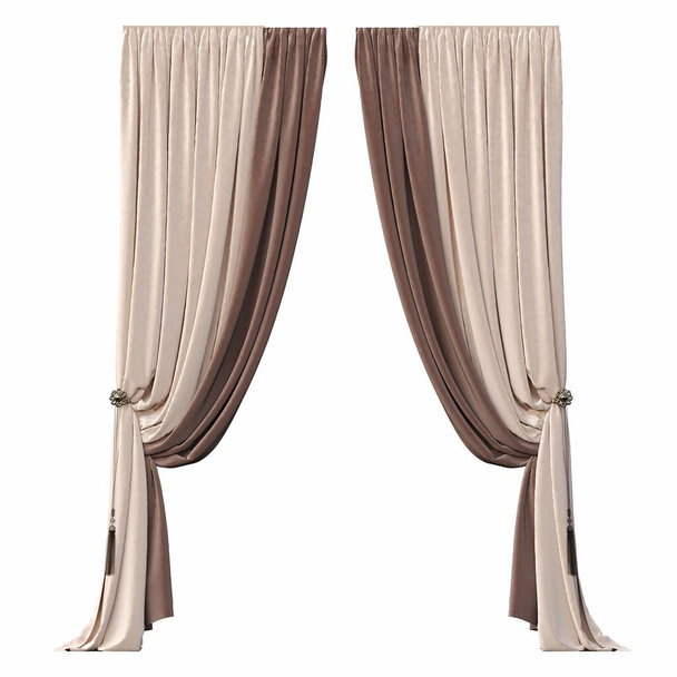 curtains isolated on a white background, 3d illustration - Photo, Image