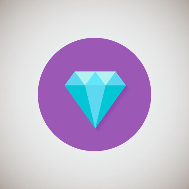 Diamond flat icon. Flat design style modern vector illustration. Isolated on stylish color background. Flat long shadow icon. Elements in flat design. EPS 10. - Διάνυσμα, εικόνα