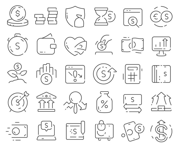 Sammlung von Pfandzeilen-Symbolen. Thin outline icons pack. Vektorillustration eps10 - Foto, Bild