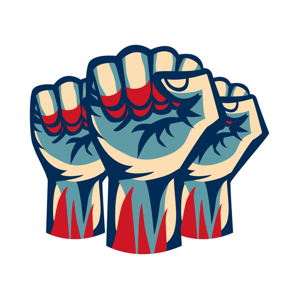 Революційна композиція з ізольованою владою Свобода єдність боротьба за свободу Вінтажні символи стилю Векторні ілюстрації
 - Вектор, зображення