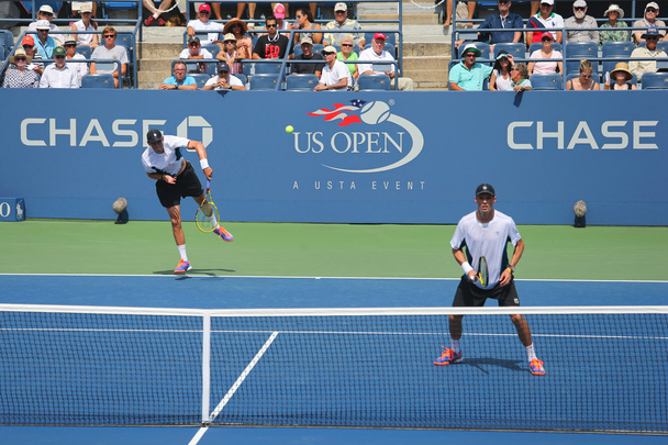 Grand Slam champions Mike and Bob Bryan during US Open 2014 round 3 doubles match - Фото, зображення