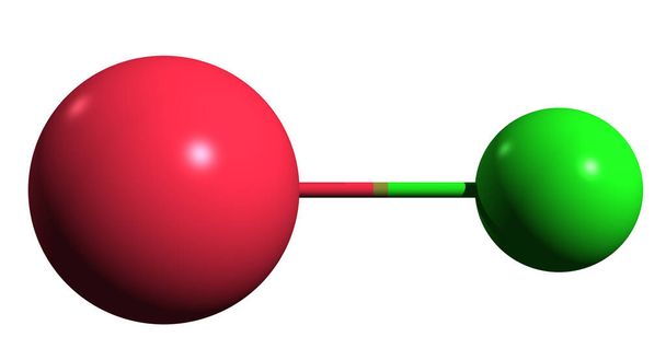  3D-kuva natriumkloridin luurankokaavasta - tavallisen suolan molekyylinen kemiallinen rakenne eristettynä valkoisella pohjalla - Valokuva, kuva