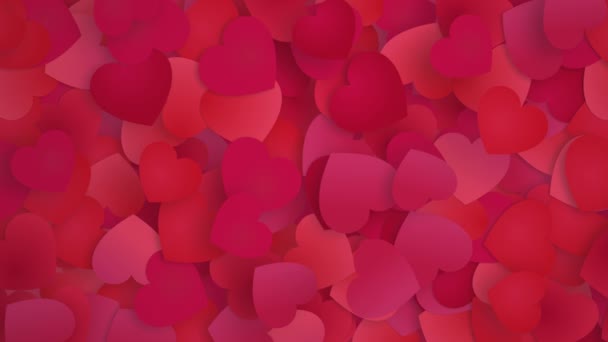 Red love hearts pastellfarbener Hintergrund I love you Happy Valentines cardHead Herzen bewegen sich langsam rotierend. Schöne Valentinstag Karte Hintergrund. Glückliche Liebe liebevolle romantische Liebe. - Filmmaterial, Video