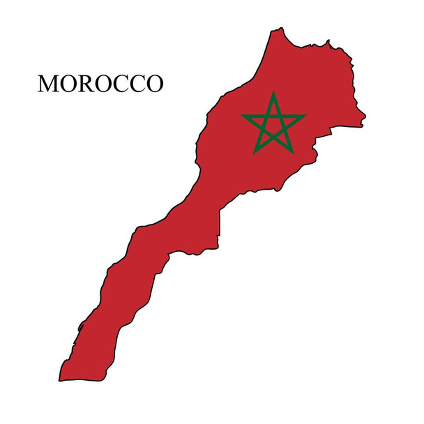 Μαρόκο χάρτη διανυσματική απεικόνιση. Παγκόσμια οικονομία. Διάσημη χώρα. Βόρεια Αφρική. Αφρική. - Διάνυσμα, εικόνα