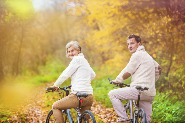 Active seniors on bikes - Foto, Imagem