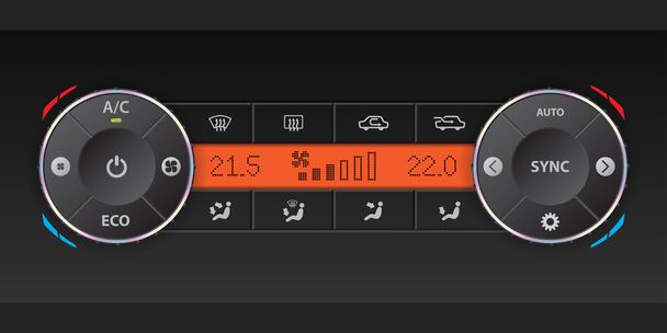 Dual air condition dashboard design  - Vector, Image