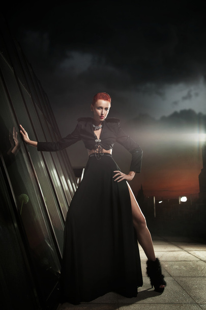Fine art photo of a lady in stylish dress - Fotografie, Obrázek