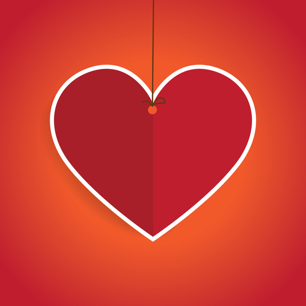 Heart shaped paper tag - Vektor, kép