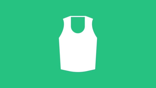 Ikona White Undershirt odizolowana na zielonym tle. 4K Animacja graficzna ruchu wideo. - Materiał filmowy, wideo