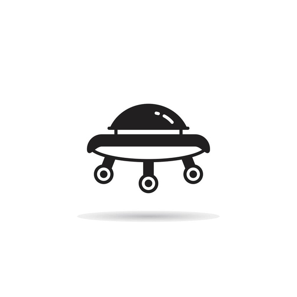 ufo icoon op witte achtergrond - Vector, afbeelding