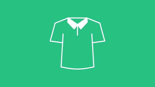 Символ белой рубашки выделен на зеленом фоне. Видеографическая анимация 4K. - Кадры, видео