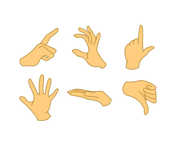 illustration vectorielle d'ensemble de geste de main - Vecteur, image
