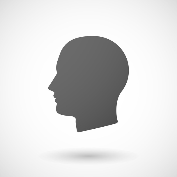 male head  icon on white background - Vector, Image