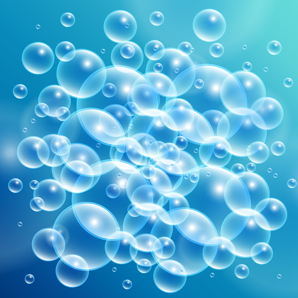 Colorful Blue Water Bubbles Background - Vector, Image